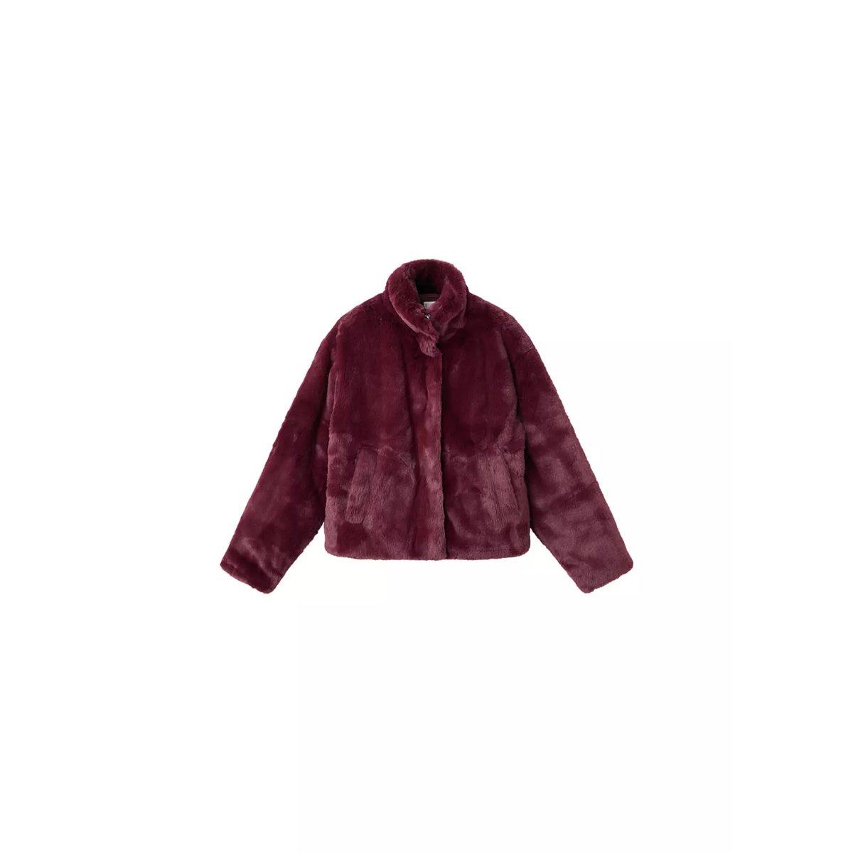 Manteau effet peluche grenat, MANGO TEEN