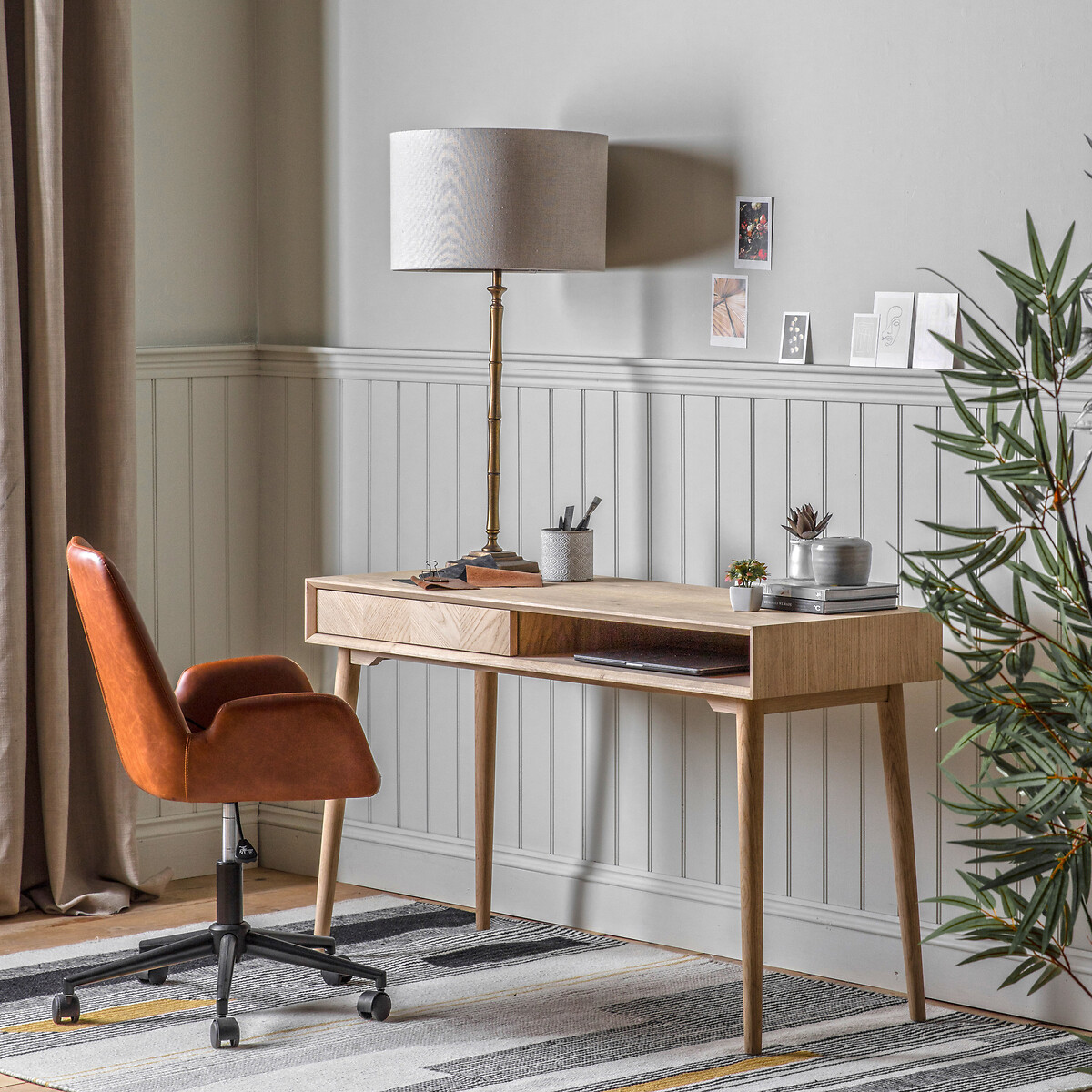 Dhule Herringbone 1 Drawer Desk oak, ÉDITÉ