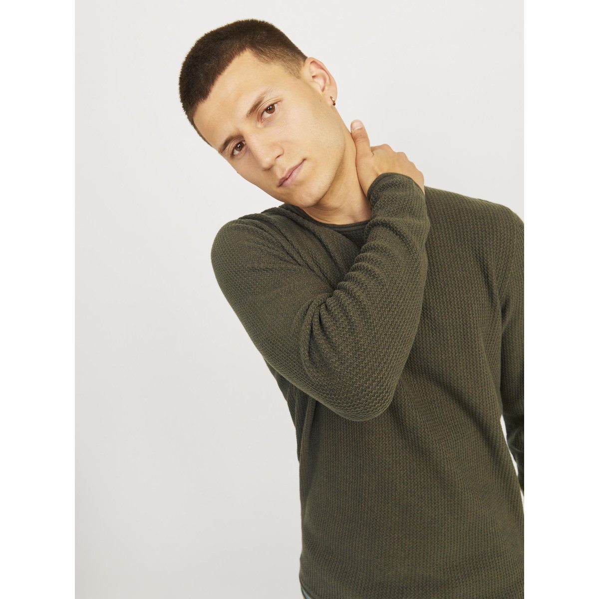 Pull En Maille olive night, JACK & JONES