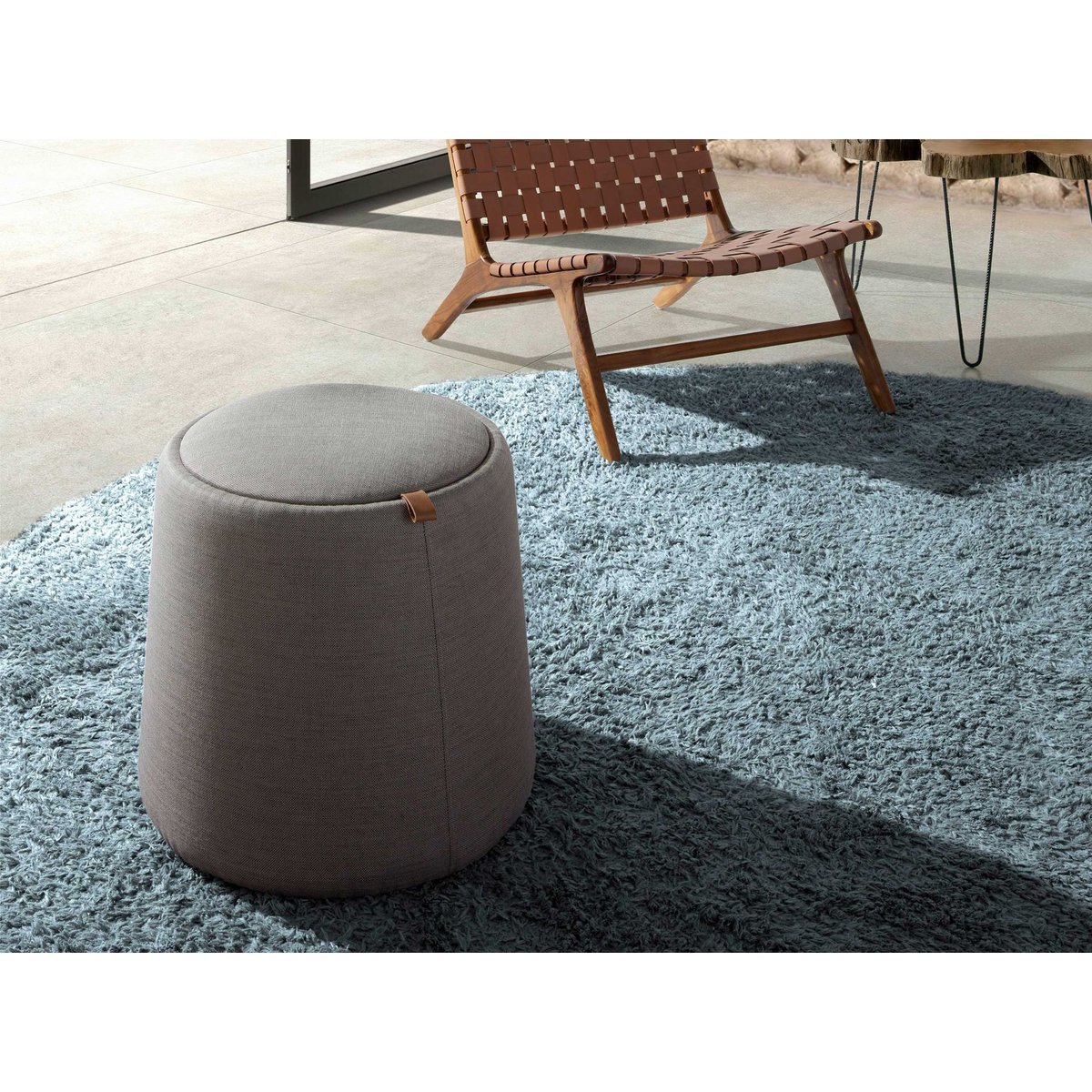 Pouf en tissu gris |chêne, ANGEL CERDA