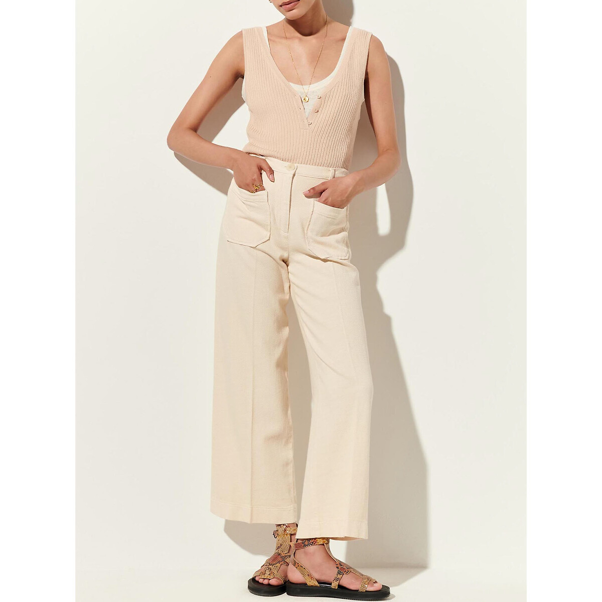 Pantalon large 7/8ème HENDRICK ivoire, SESSUN