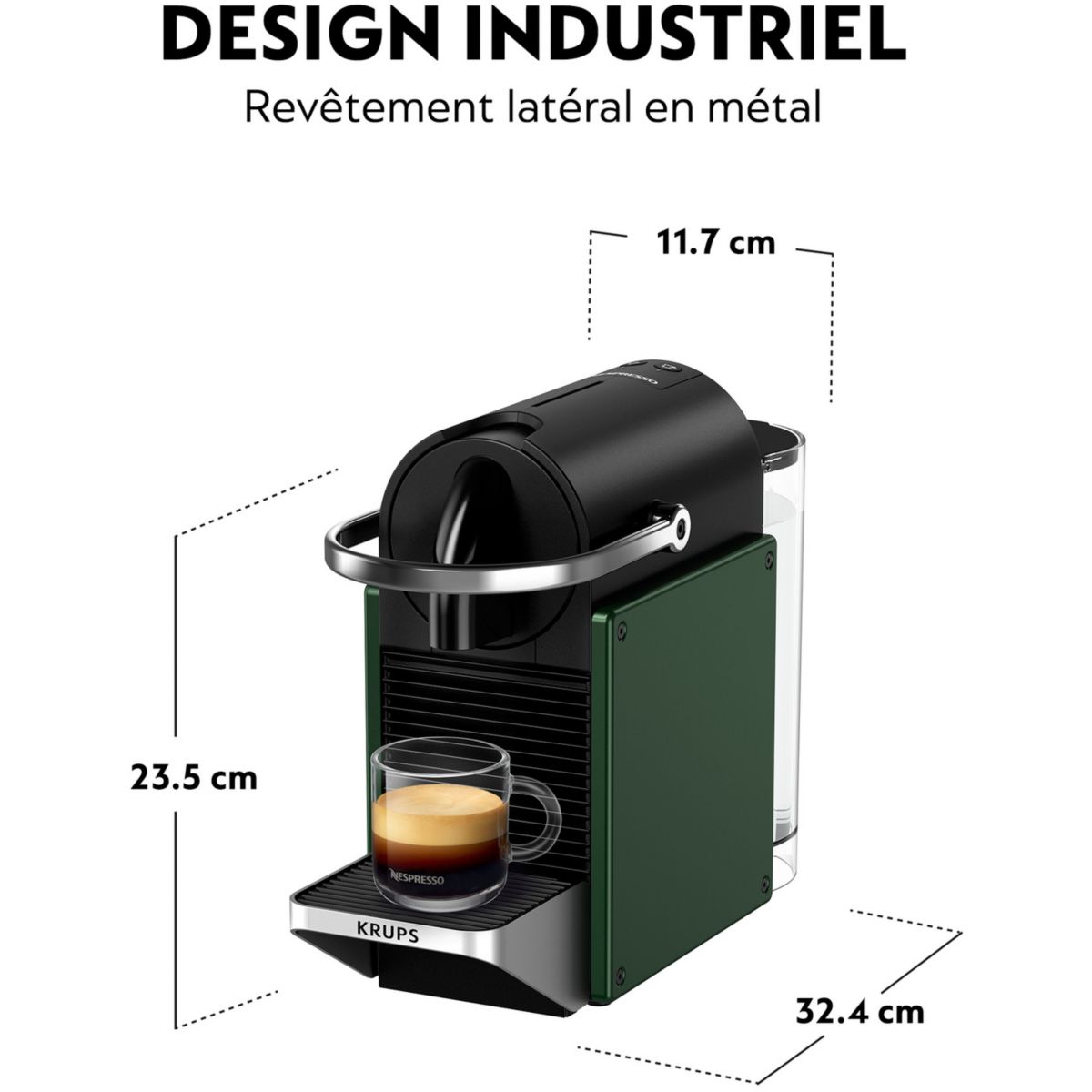 Nespresso Pixie Redesign - Vert couleur unique, KRUPS