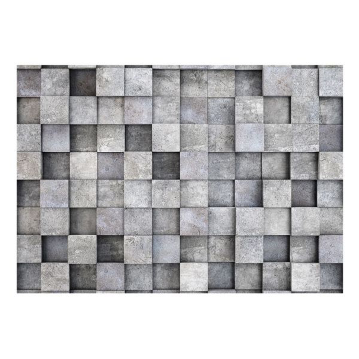 Papier peint intissé panoramique Concrete Cube gris / argent, EDEN