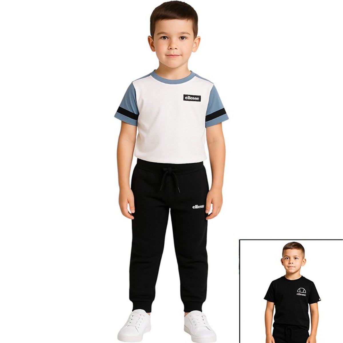 Lot de 2 t-shirts manches courtes et pantalon de jogging PLAYGROUND blanc, ELLESSE