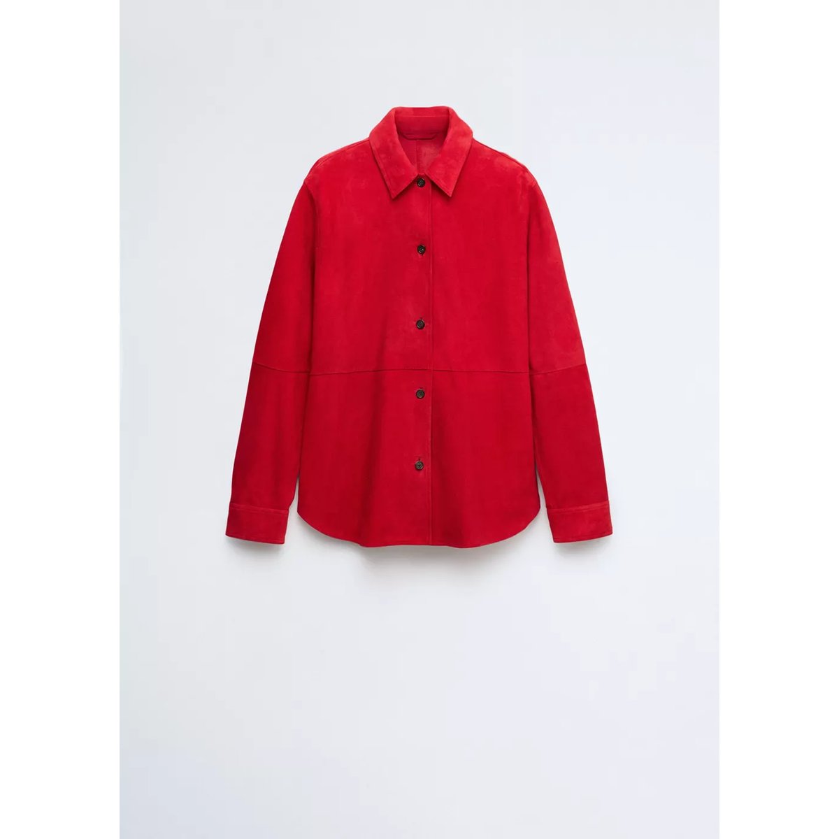 Chemise daim oversize rouge, MANGO