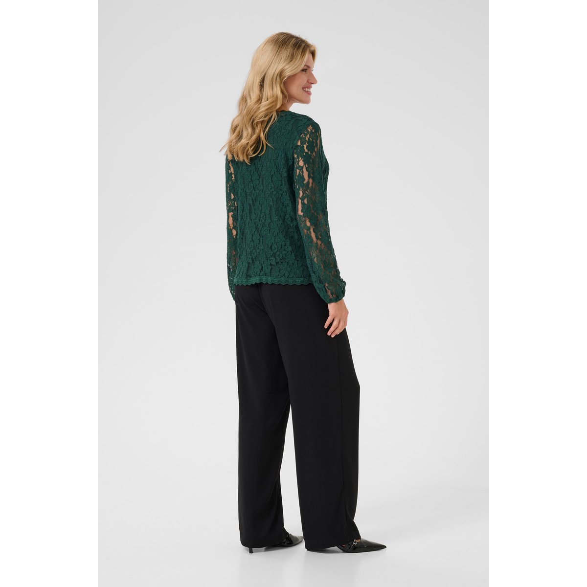 Blouse with long sleeve vert sea moss, CREAM