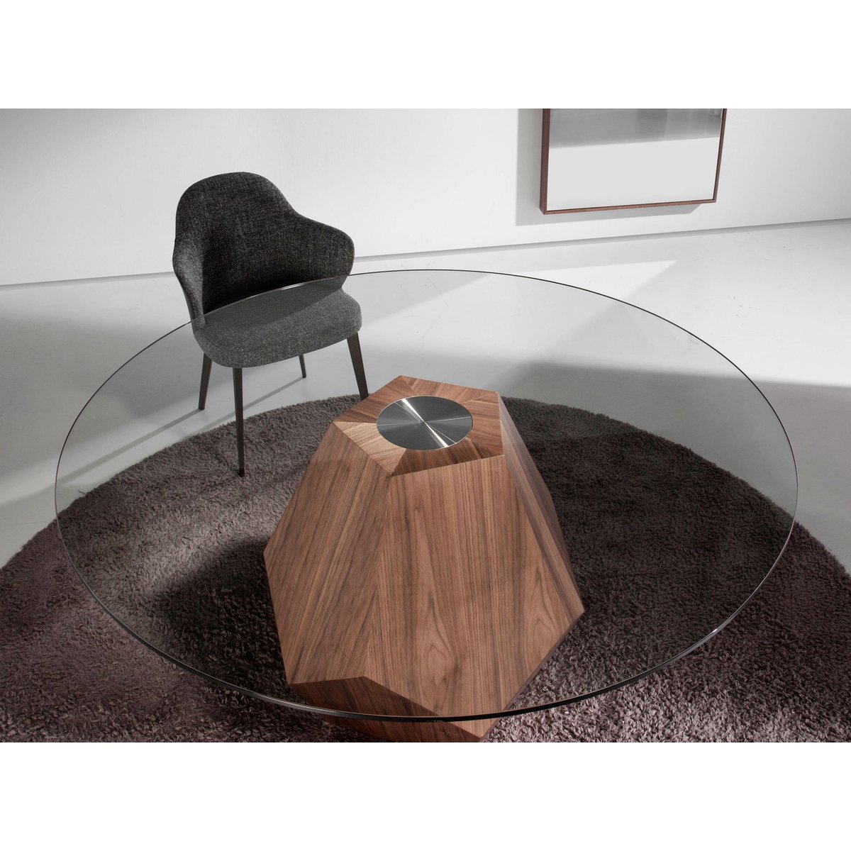 Chaise en tissu et similicuir gris | marron, ANGEL CERDA