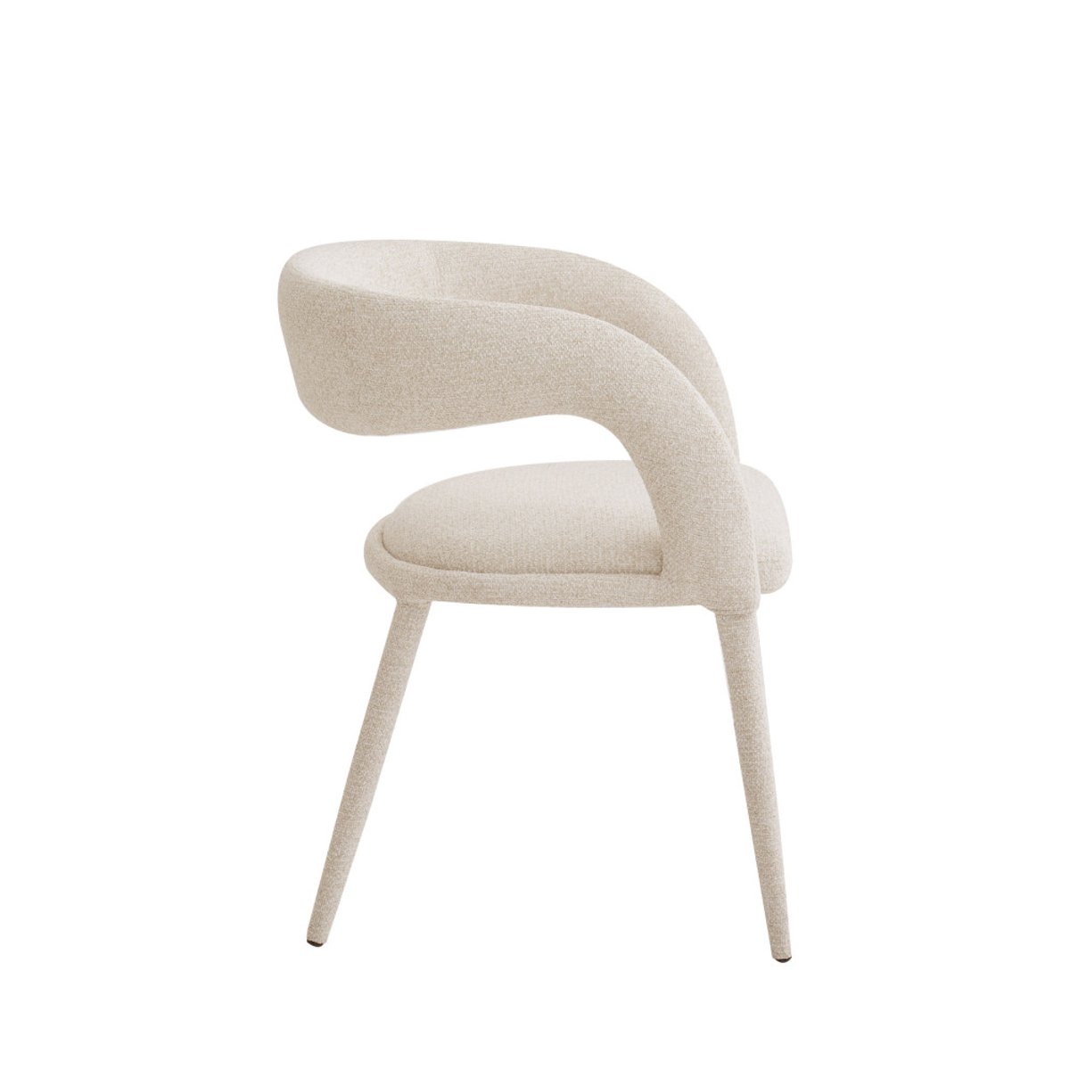 Lot de 2 fauteuils de table en tissu- ROMY beige chiné, DRAWER