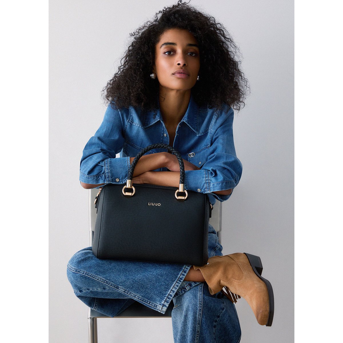 Sac Boston moyen modèle noir, LIU JO