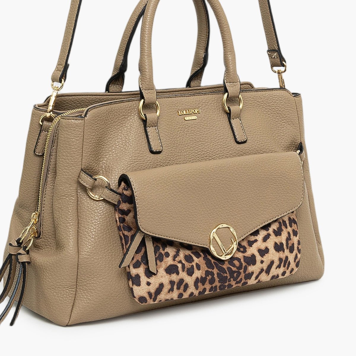 Grand sac shopper Tim doré,taupe, LOLLIPOPS