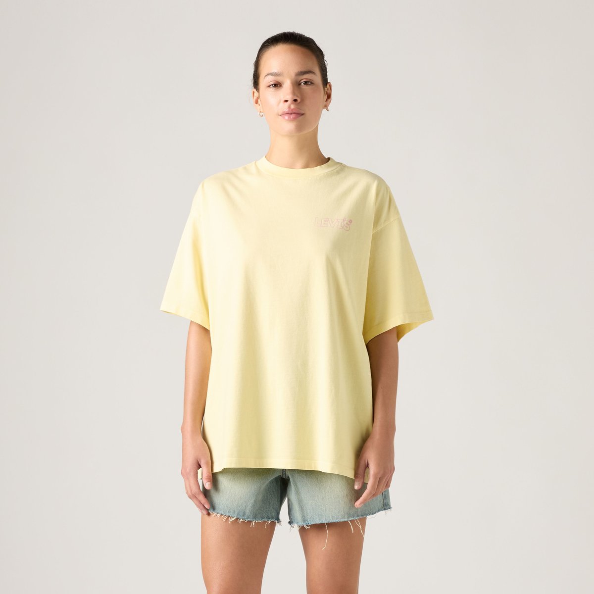 T-shirt graphique Short Stack jaune - lse_stardust front logo back print vw french vanil, LEVI'S