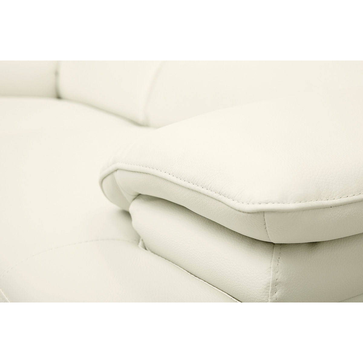 Canapé design avec têtières ajustables 2 places EWING blanc, MILIBOO