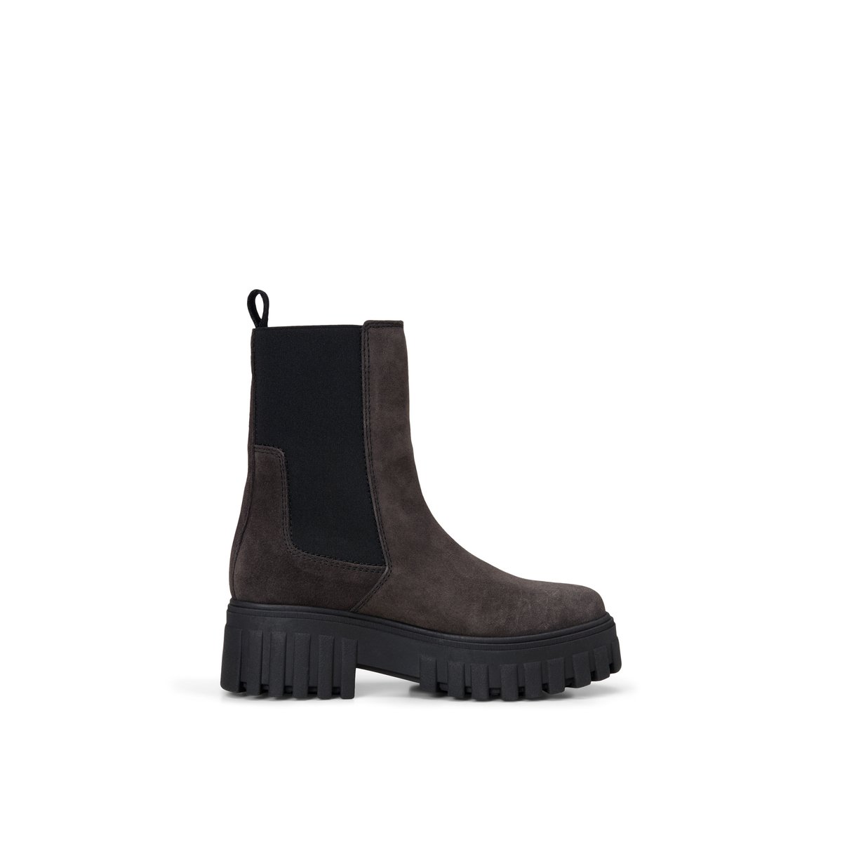 Bottes Chelsea, modèle Vala en cuir velours huilé gris foncé, MARC O'POLO