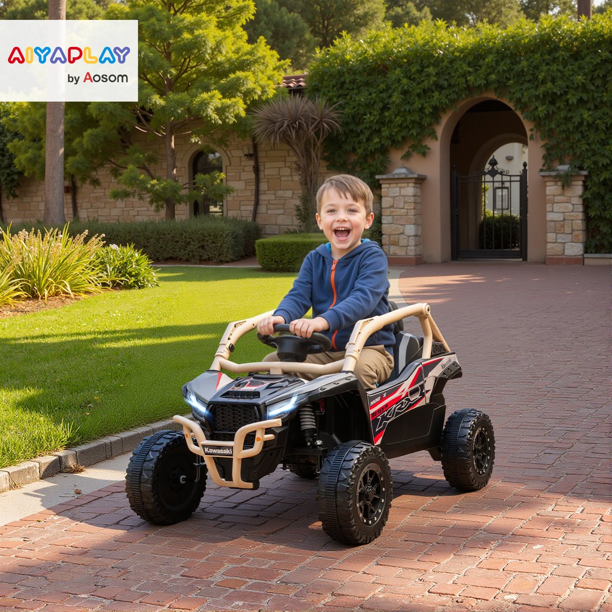 UTV électrique pour enfants PP Jaune jaune, AIYAPLAY