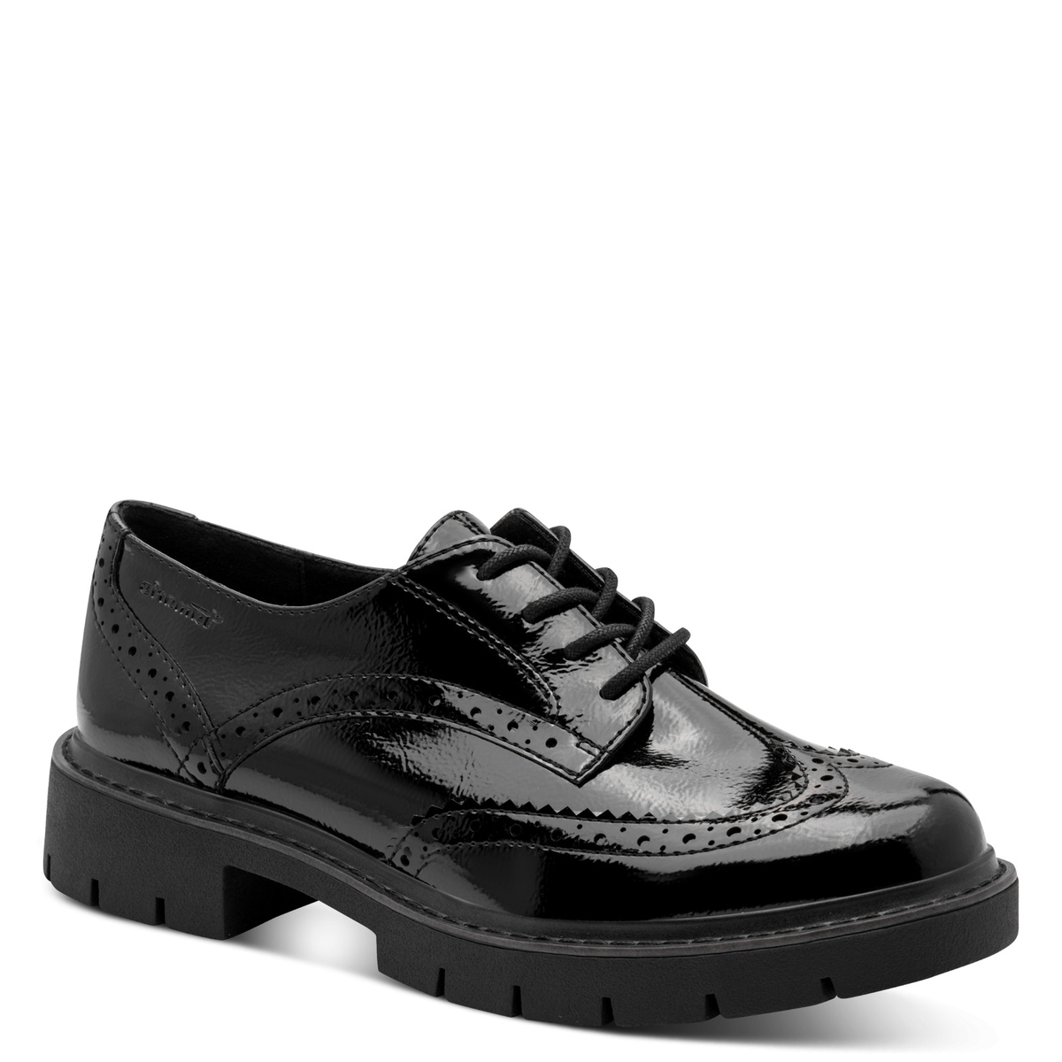 Derbie comfort weite noir laque, TAMARIS