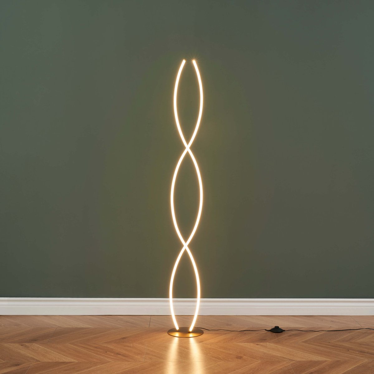 Lampadaire avec variateur intégré - ORIONIS doré / laiton, KOSILUM