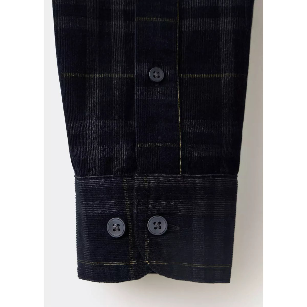 Chemise à carreaux regular fit en velours milleraies bleu marine foncé, MANGO MAN