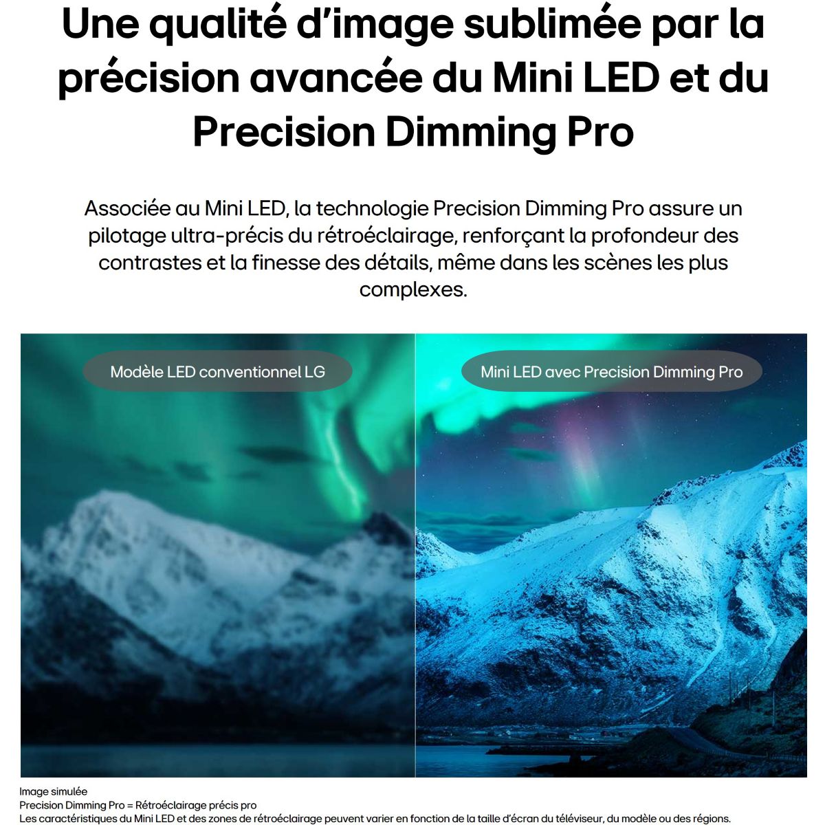 TV Mini LED 100QNED87B (2026) 100" (254 cm) couleur unique, LG