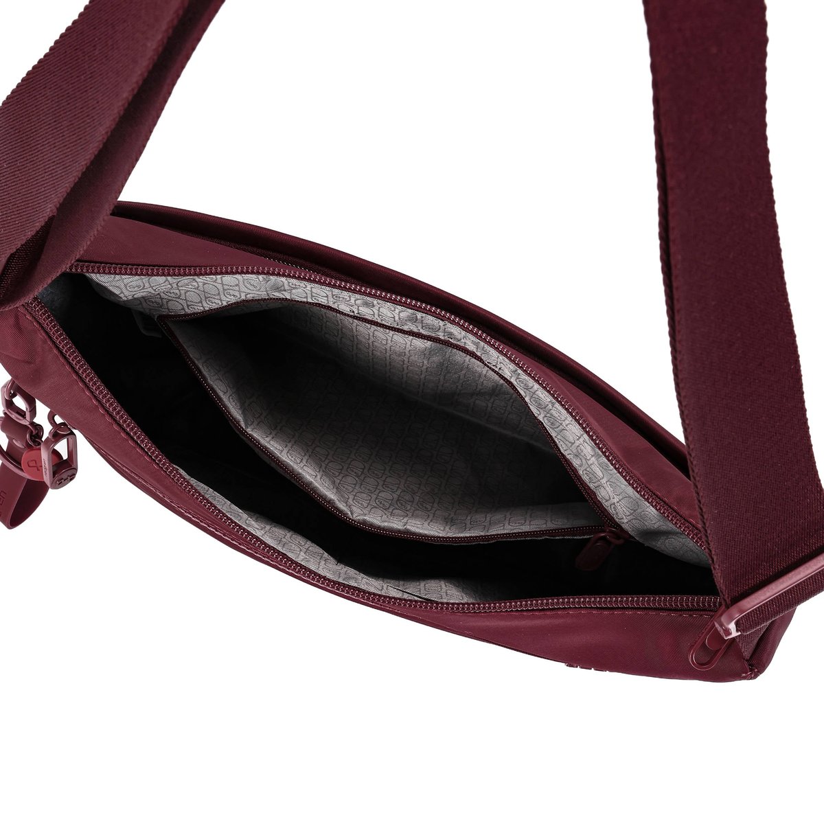 Sac bandoulière urbain avec protection RFID maroon banner, HEDGREN