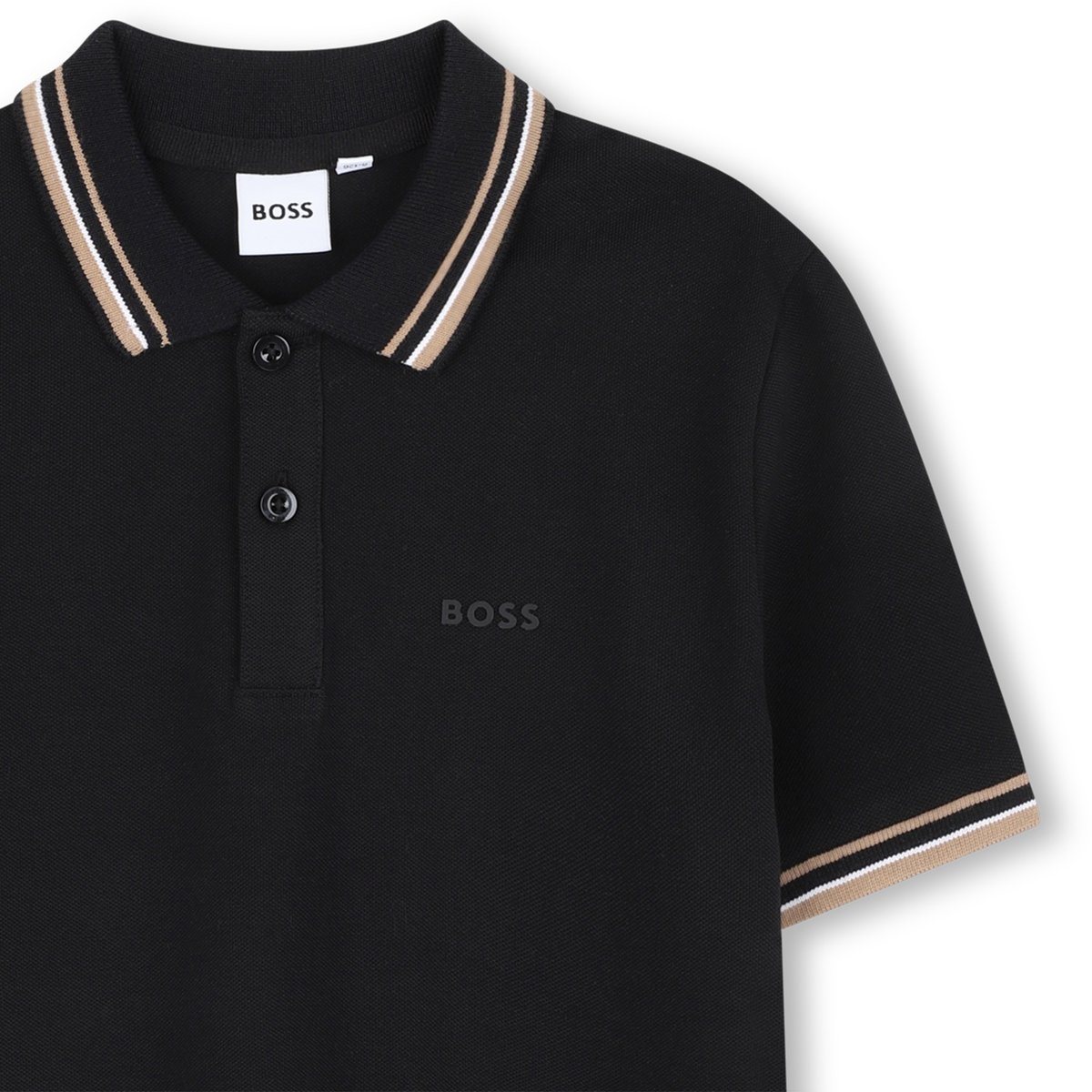 Polo à manches courtes black, BOSS KIDSWEAR