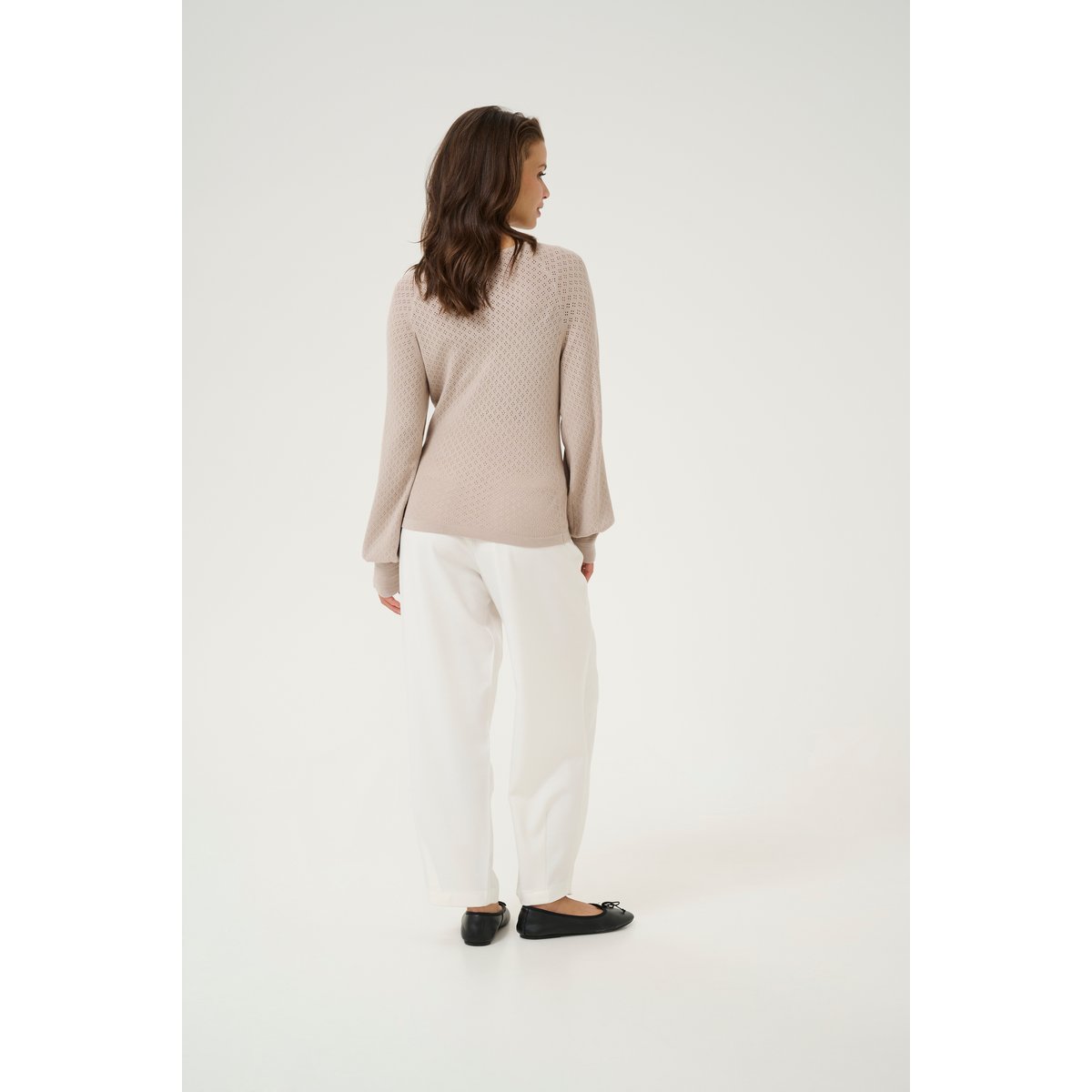 Knitted pullover beige feather gray melange, KAFFE