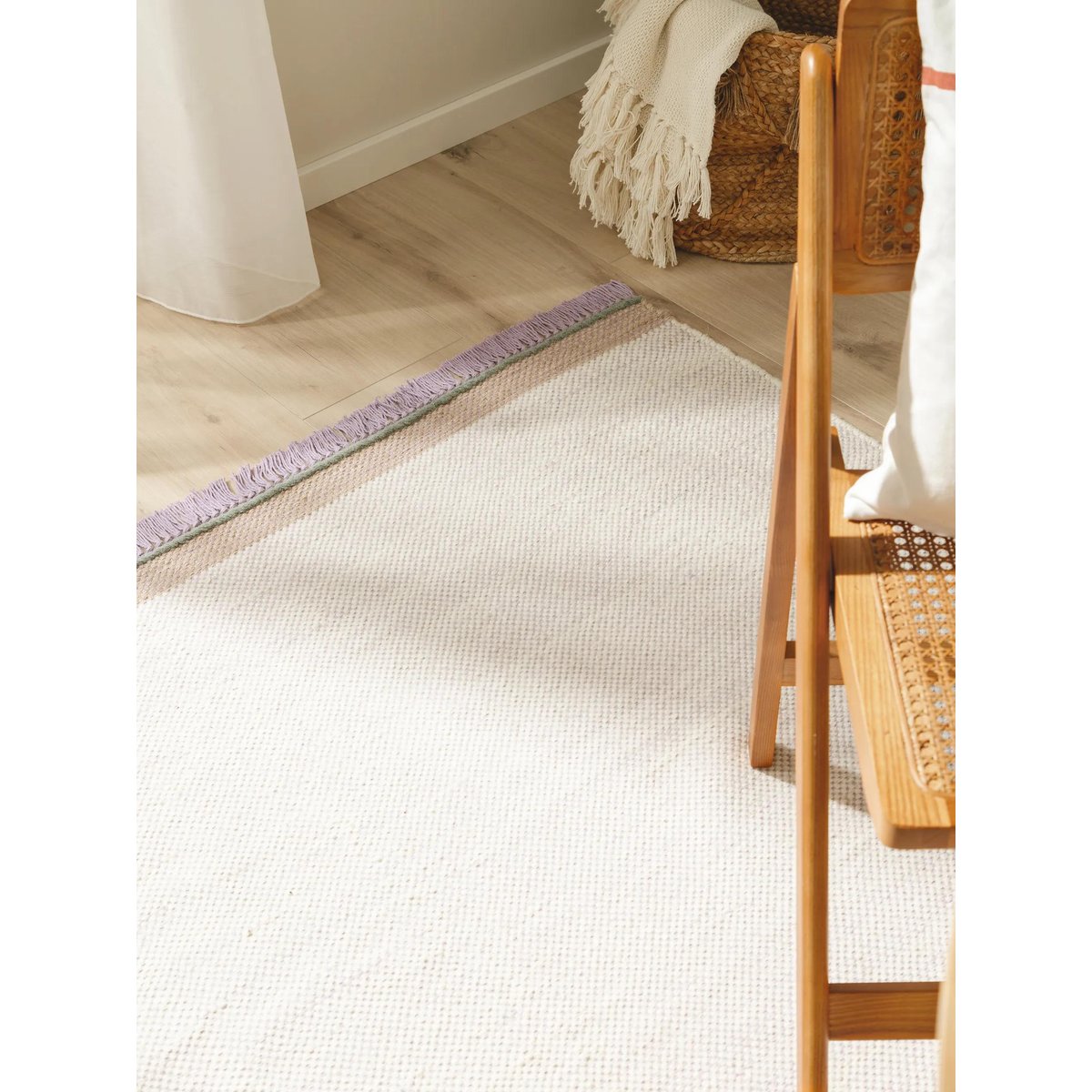 Tapis de laine tissé main KARLA mauve, BENUTA 