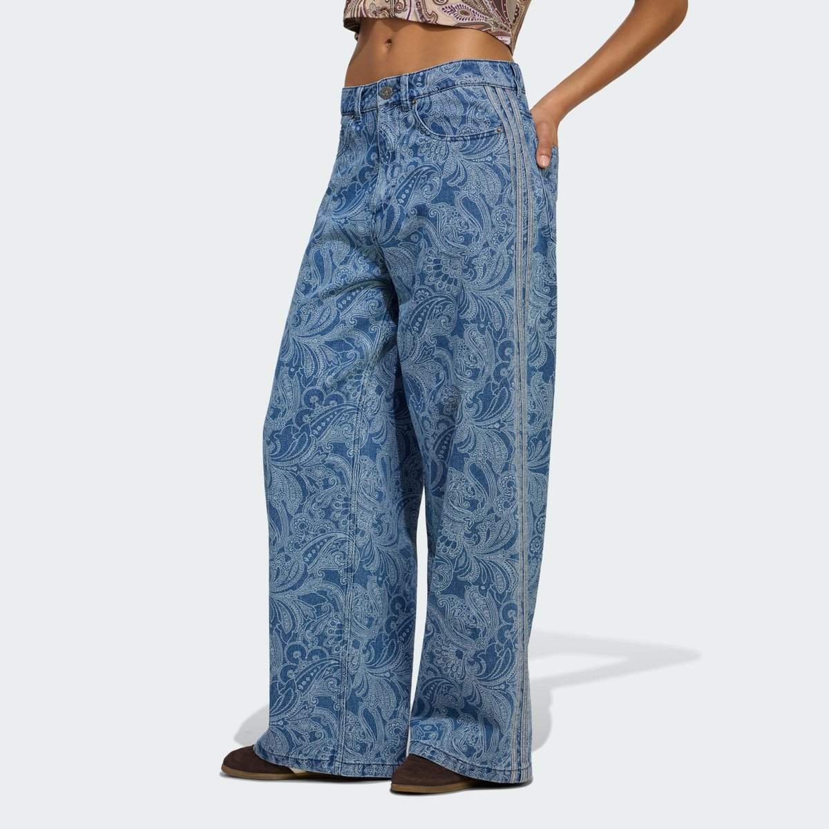 Pantalon Denim Droit Taille Mi-Haute Firebird Adidas Liberty London Pantalon Denim Droit Taille Mi-Haute Firebird Adidas Liberty London denim blue / light denim, adidas Originals