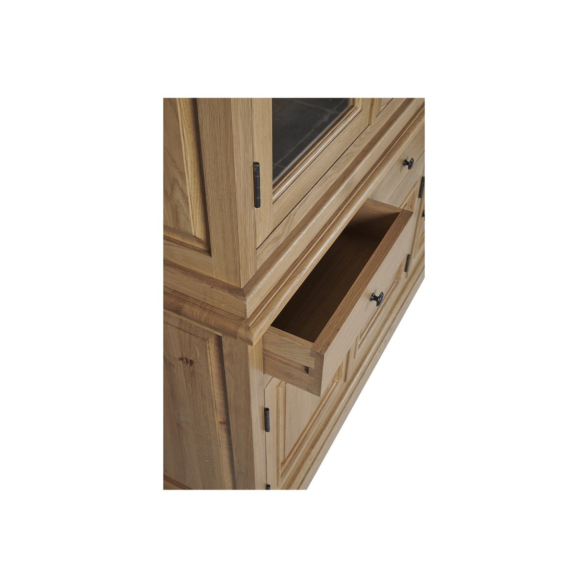 Buffet vaisselier en chêne 4 portes vitrées 4 tiroirs 4 portes bois - VICTORIA bois clair, HELLIN, DEPUIS 1862