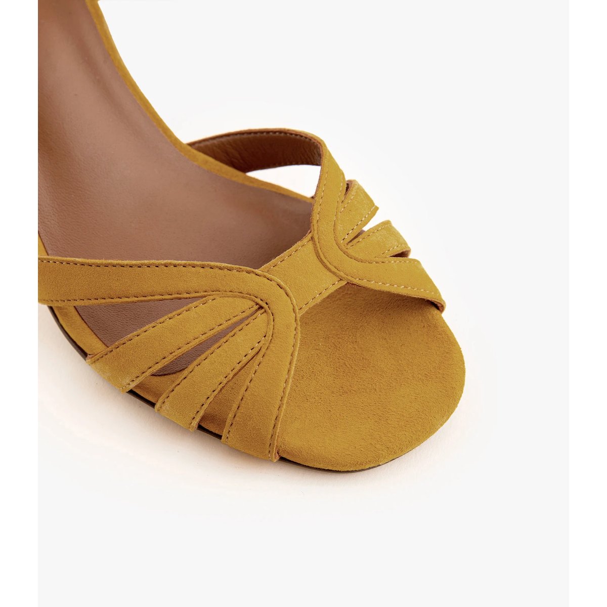 Sandale cuir velours VIVIANE jaune, MAISON TOUFET