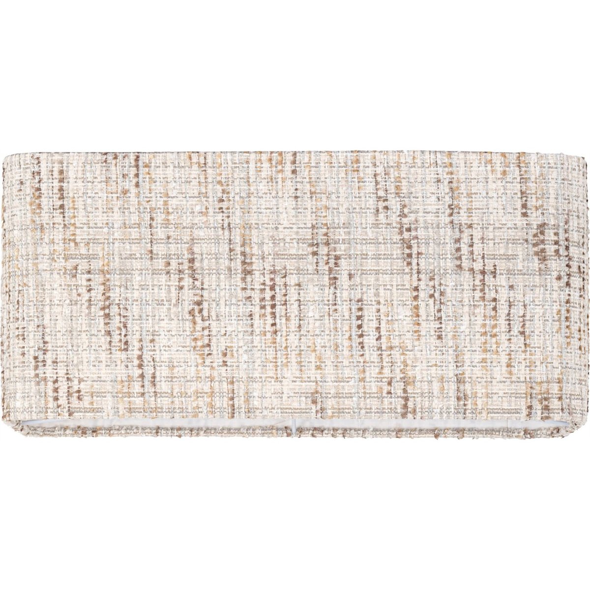Abat-jour rectangulaire en tissu crème coco tissé naturel, RECOLLECTION