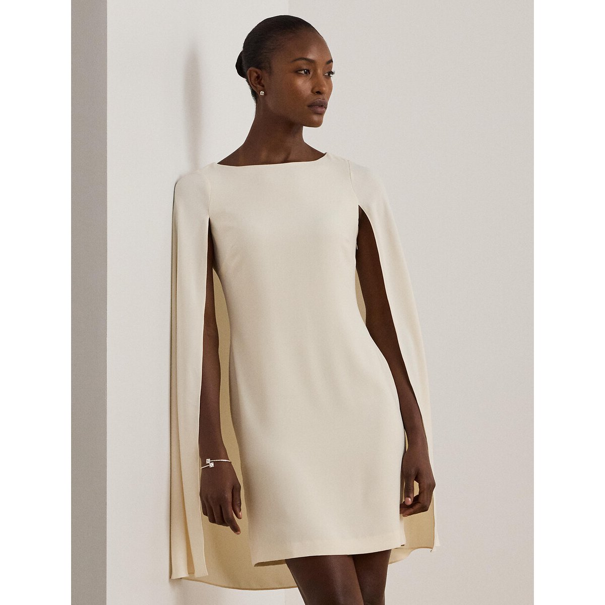 Robe de cocktail courte à cape, PETRA crème, LAUREN RALPH LAUREN