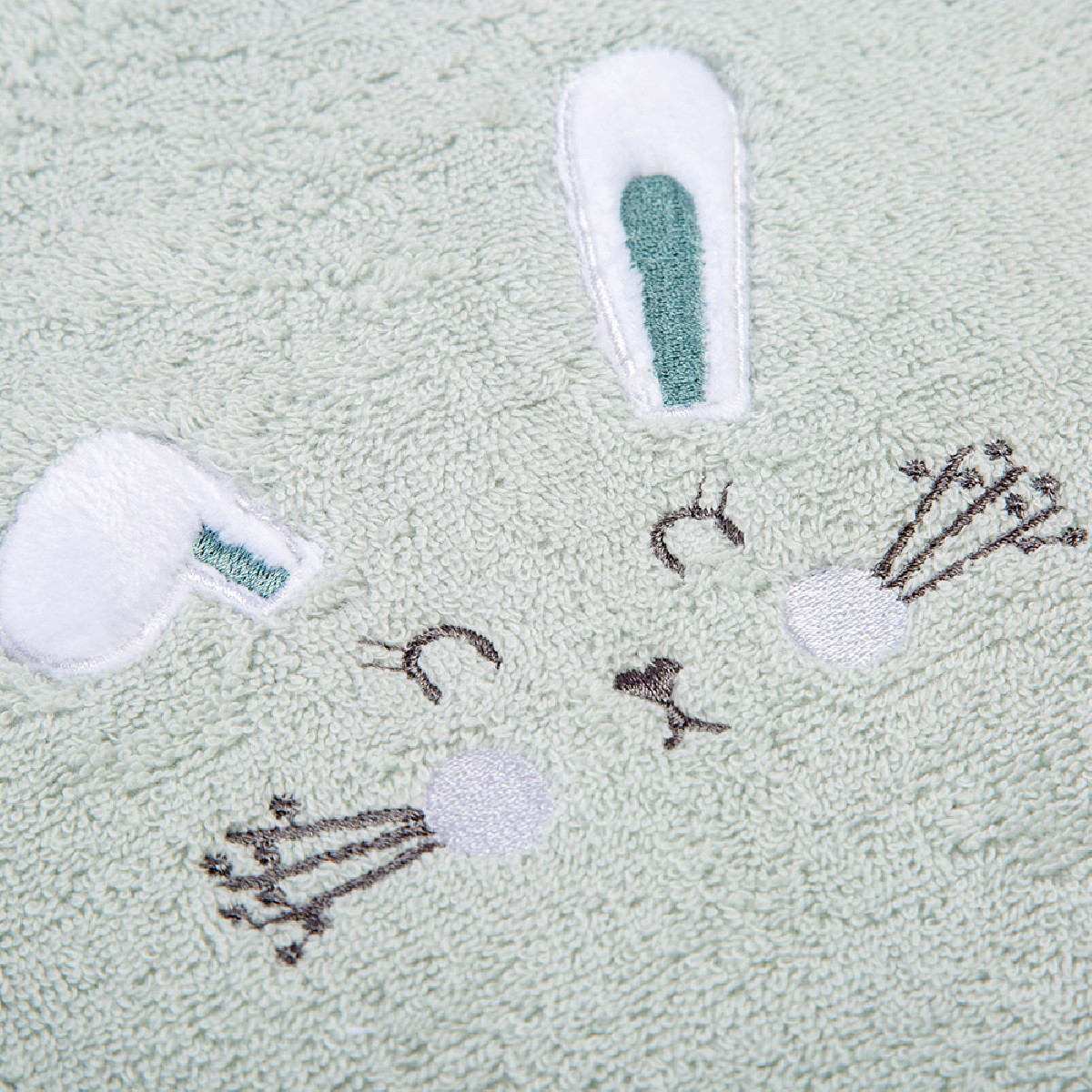 Poncho pur coton PETIT LAPIN vert d'eau, GARNIER THIEBAUT