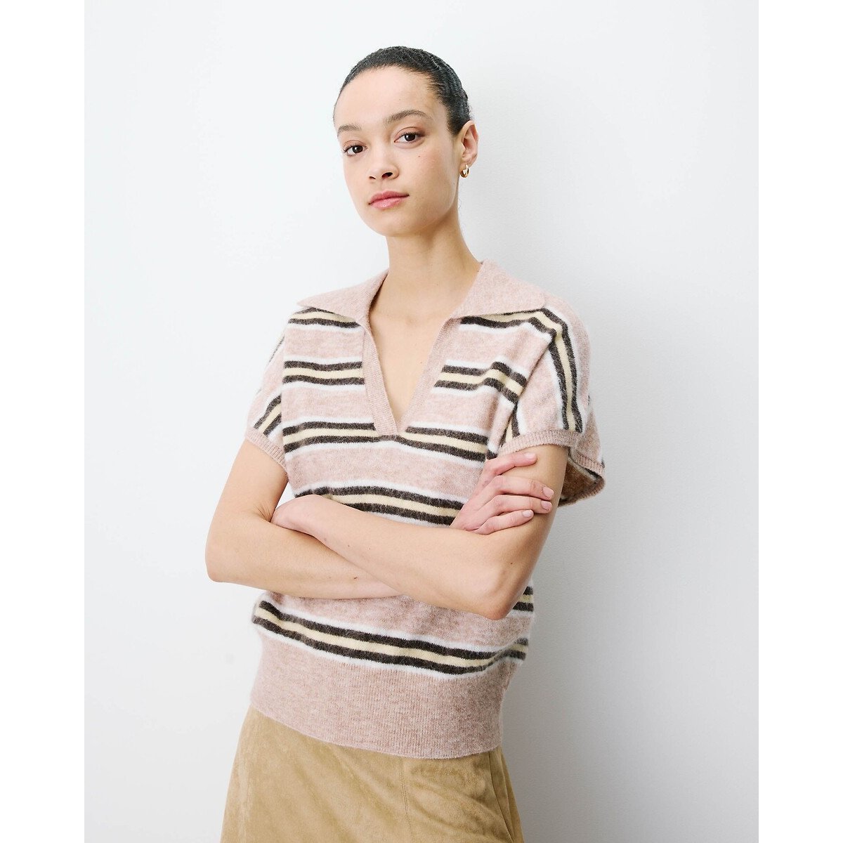 Jersey a rayas, AIZEN beige              , GRACE & MILA