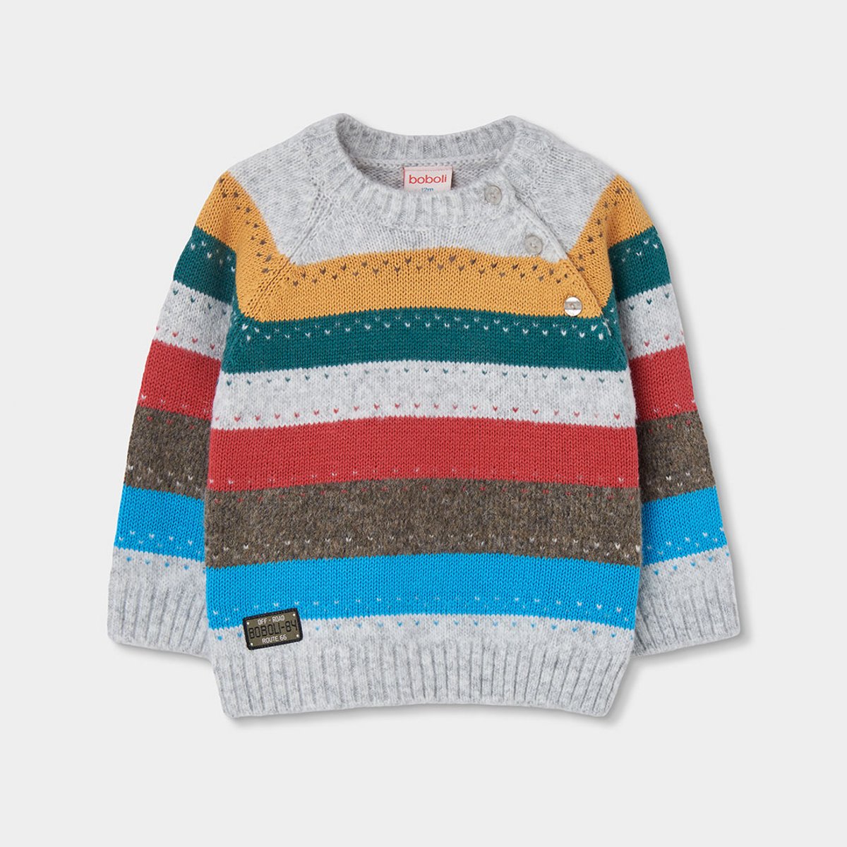 Pull garçon à rayures multicolore, BOBOLI