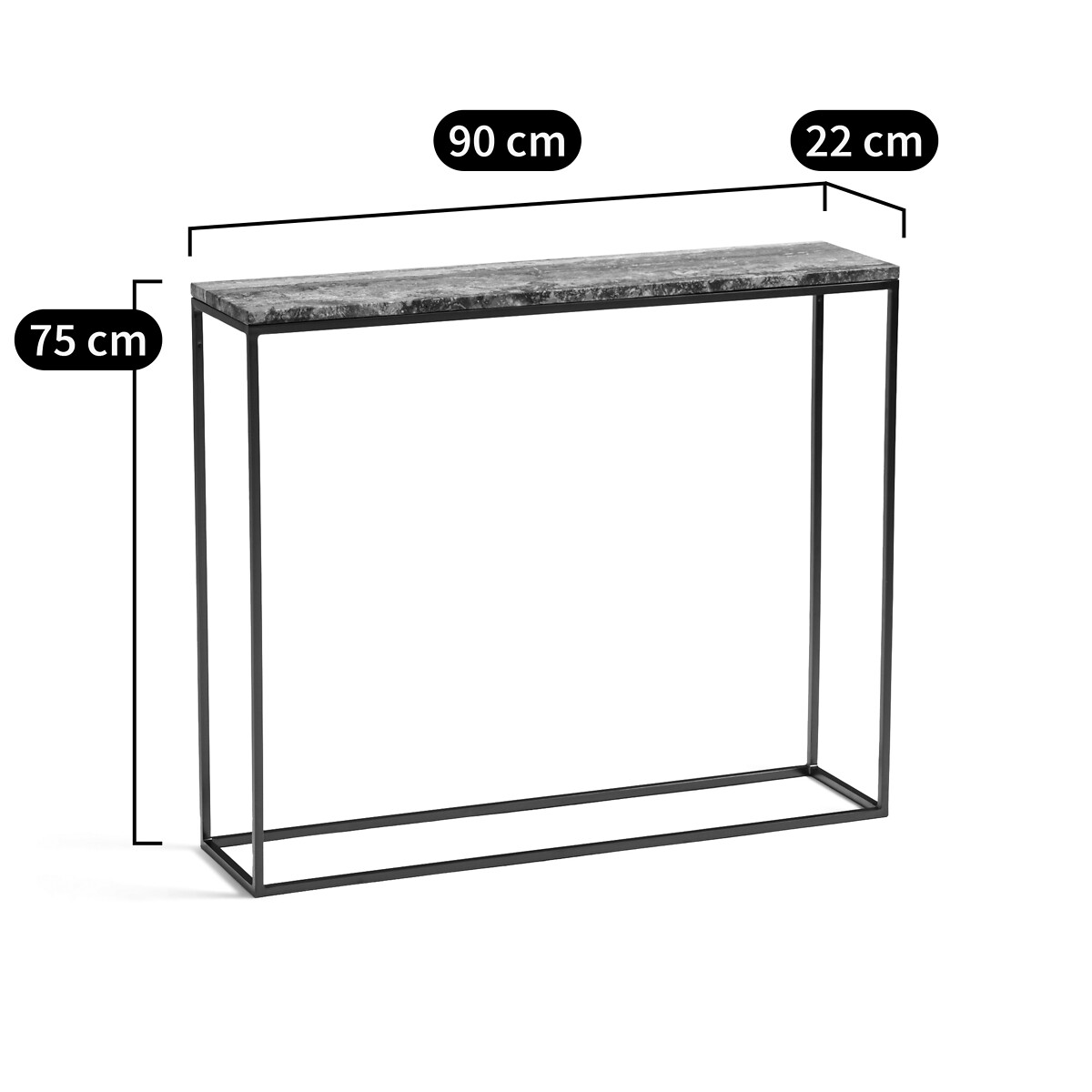 Console plateau travertin, Mahaut travertin gris, AM.PM