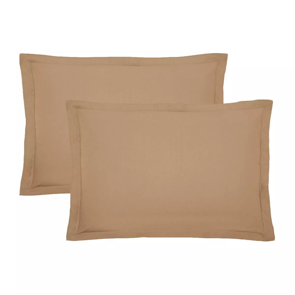 Lot de 2 taies percale de coton LA PERCALE caramel, GARNIER THIEBAUT