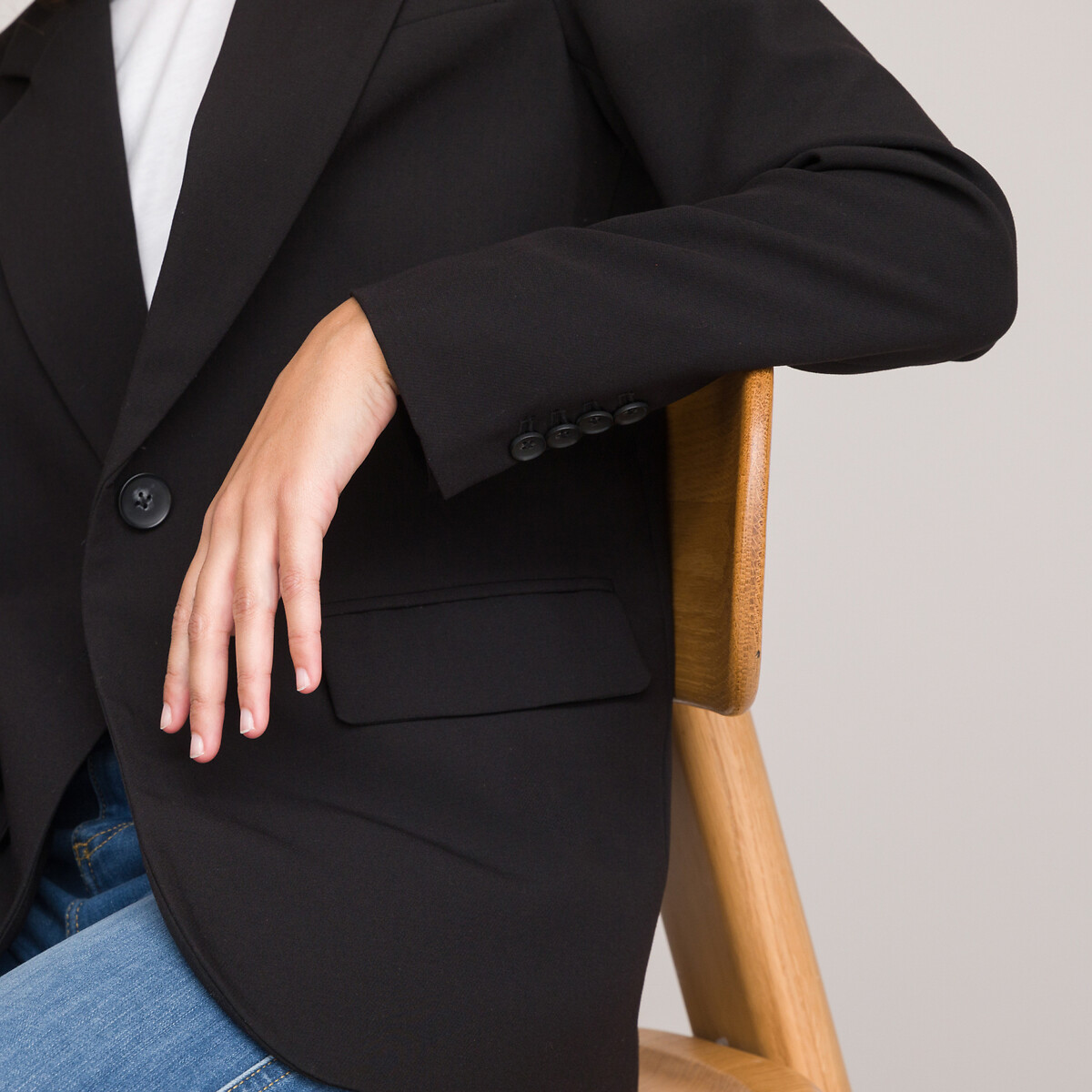 Blazer coupe ample noir, LA REDOUTE COLLECTIONS