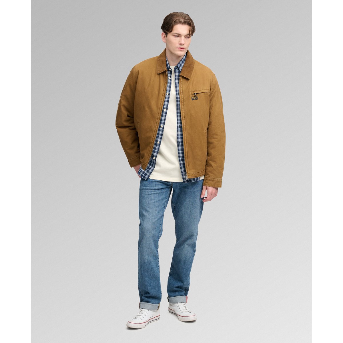 Veste Workwear Ranch coupe décontractée marron denim co tobacco, SUPERDRY