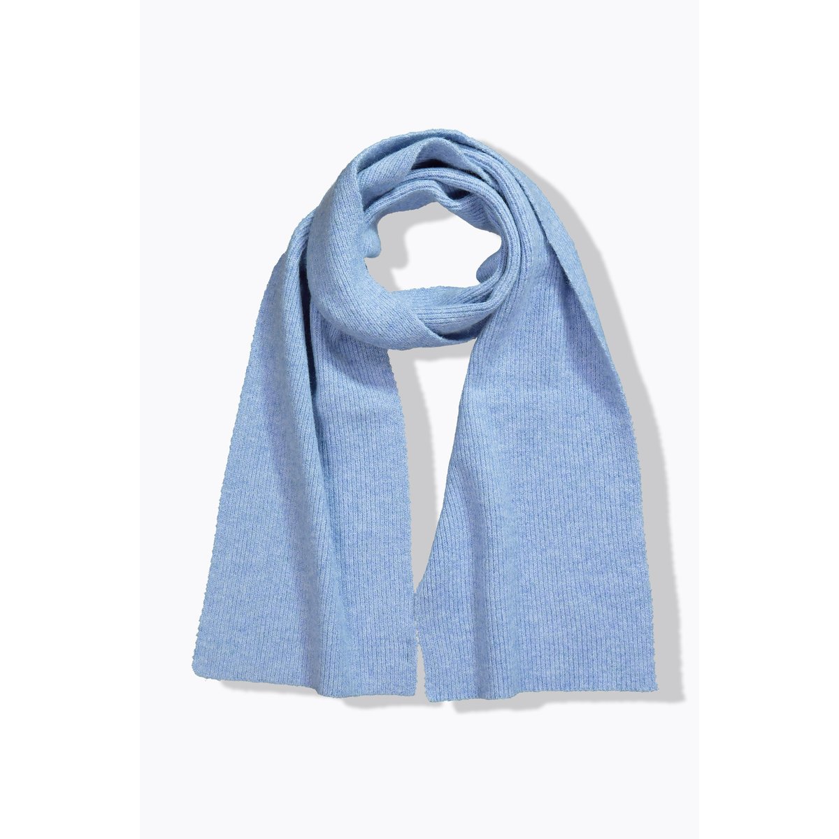 Longue écharpe tricotée en maille côtelée bleu gris clair, ULLA POPKEN