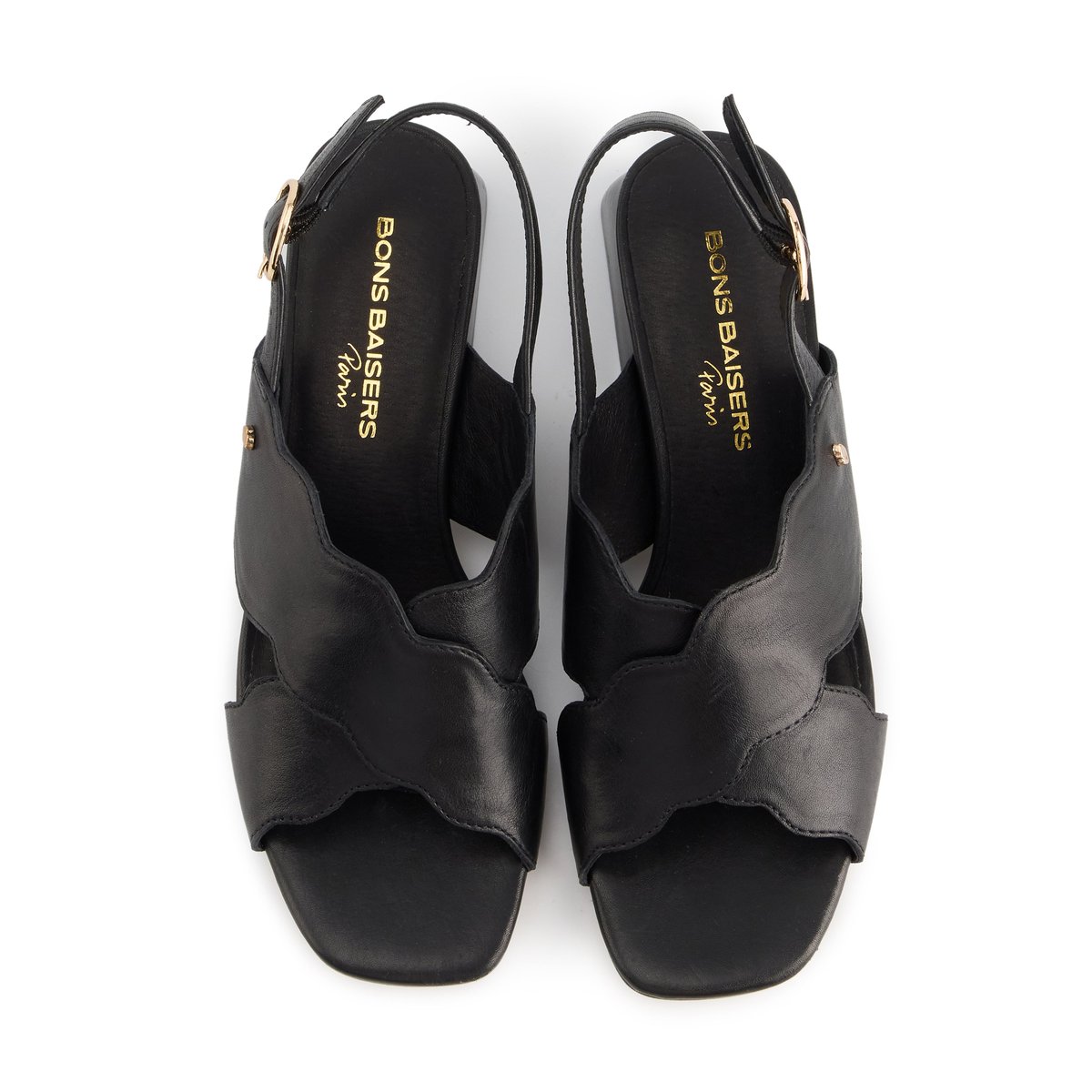 Sandales à Talons En Cuir Rosie Cuir Lisse noir, BONS BAISERS