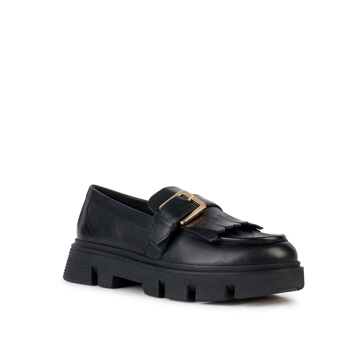 Mocassins cuir respirants Vilde noir, GEOX