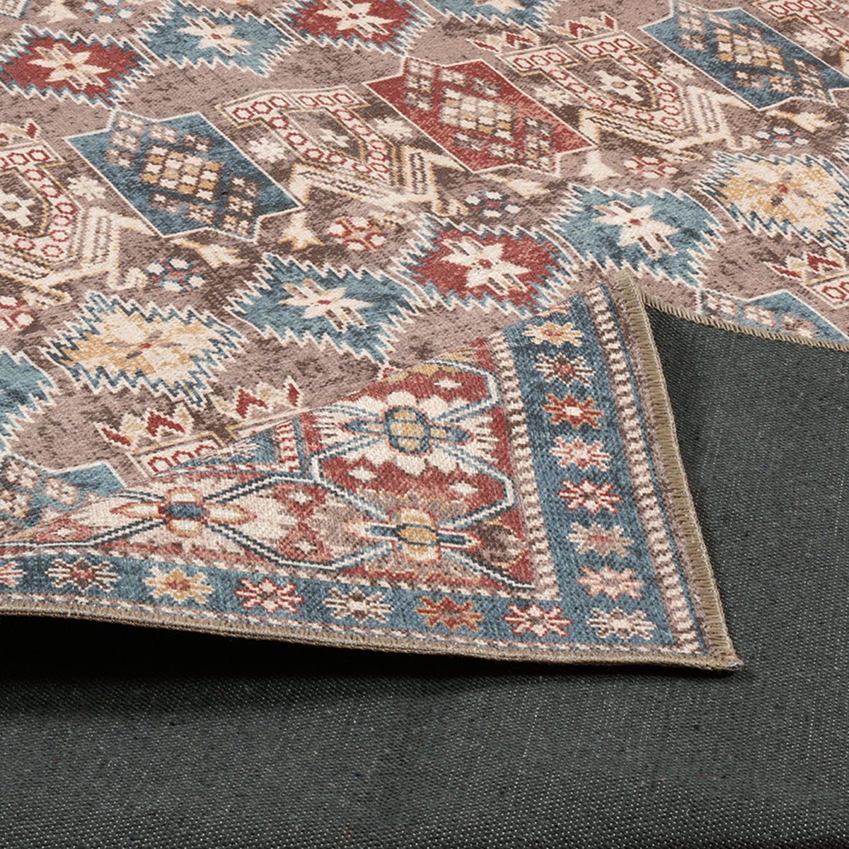 Tapis de salon vintage lavable CARRY multicolore, NAZAR RUGS