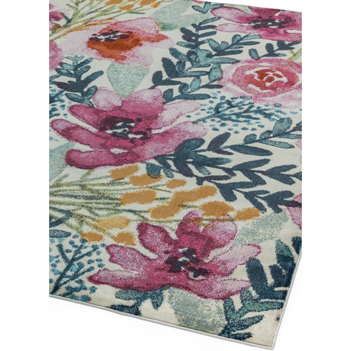 Tapis salon et chambre moderne tissé plat EMILIO MEADOW multicolore, NOVATREND