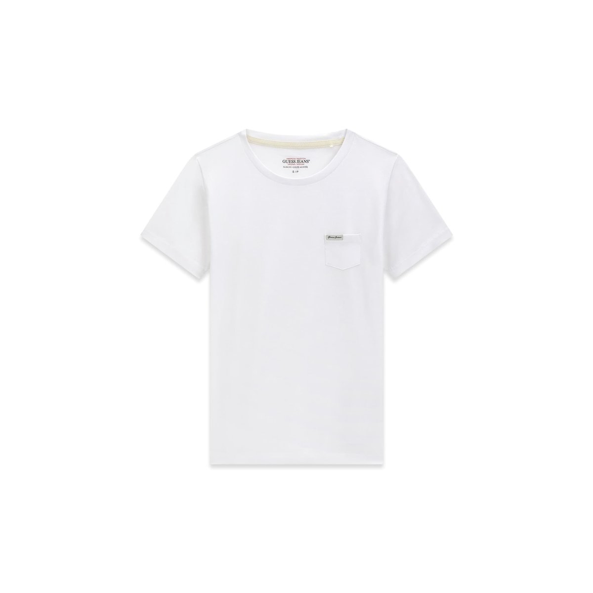 T-Shirt Coupe Slim Avec Une Poche blanc, GUESS