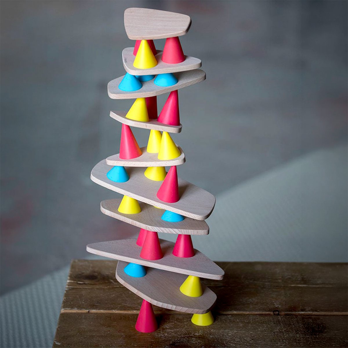 Jeu de construction et d'équilibre en bois PIKS 44 pièces PIKS & STIX rouge, OPPI