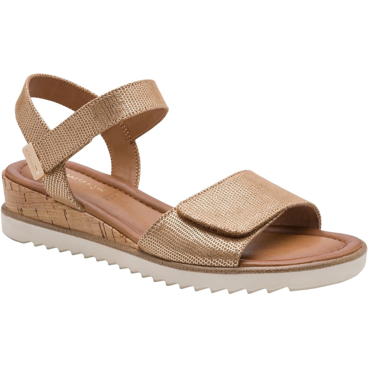 Adjustable Wedge Sandals taupe, TAMARIS