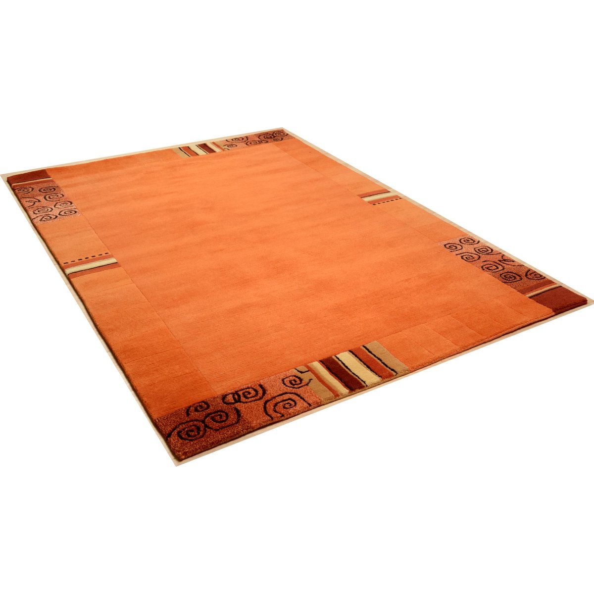 Tapis gabbeh Everest noué main en laine orange, THEKO