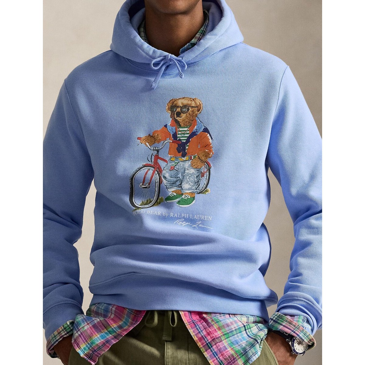 Felpa con cappuccio Polo Bear blu chiaro, POLO RALPH LAUREN