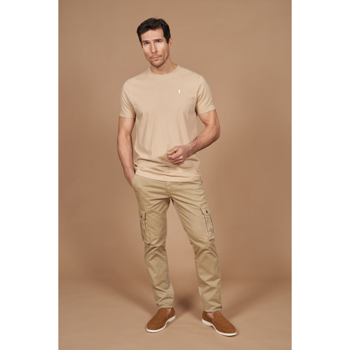 Tee shirt uni léger beige, MCS