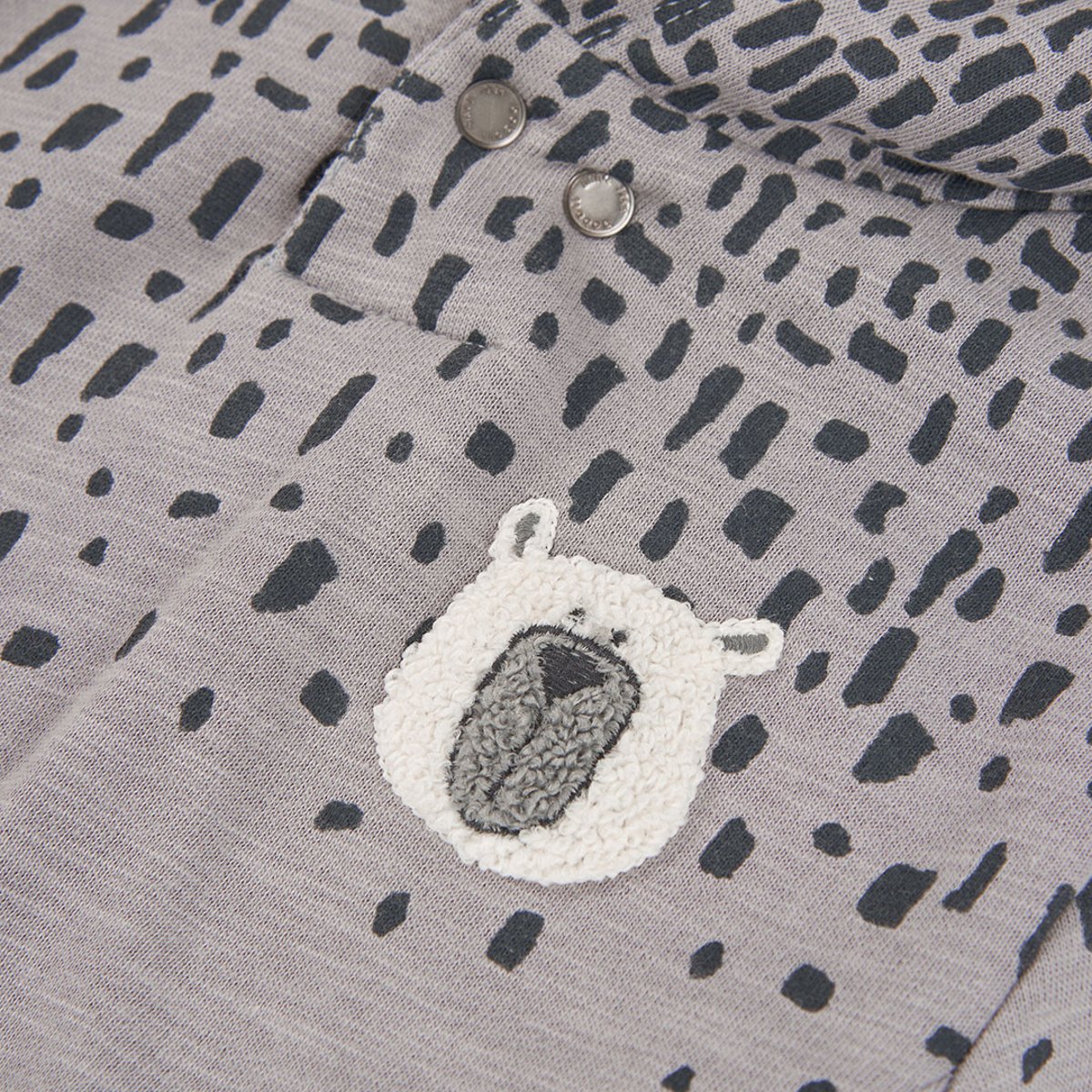 Sweat-shirt garçon molleton à capuche imprimée gris, BOBOLI
